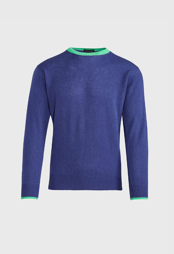Paul Stuart Solid Sweater with Contrast Collar, image 1