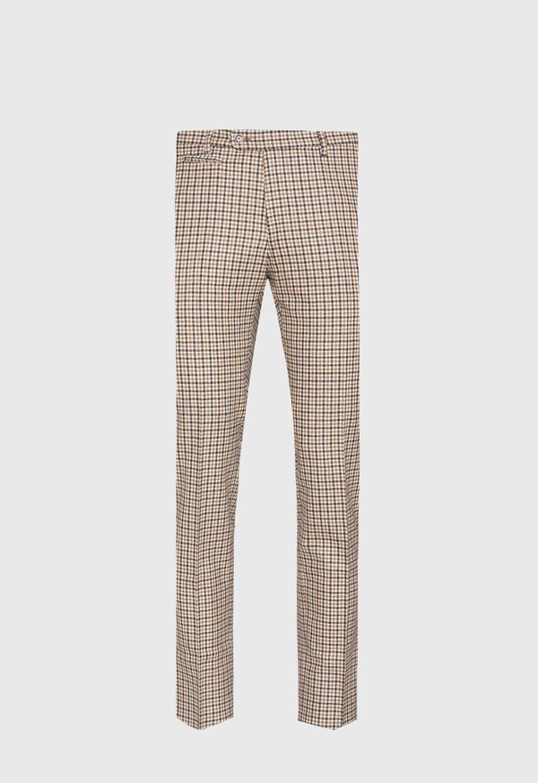 Paul Stuart Gun Check Plain Front Pant