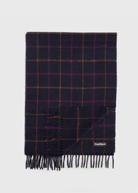 Paul Stuart Navy Plaid Scarf, thumbnail 1