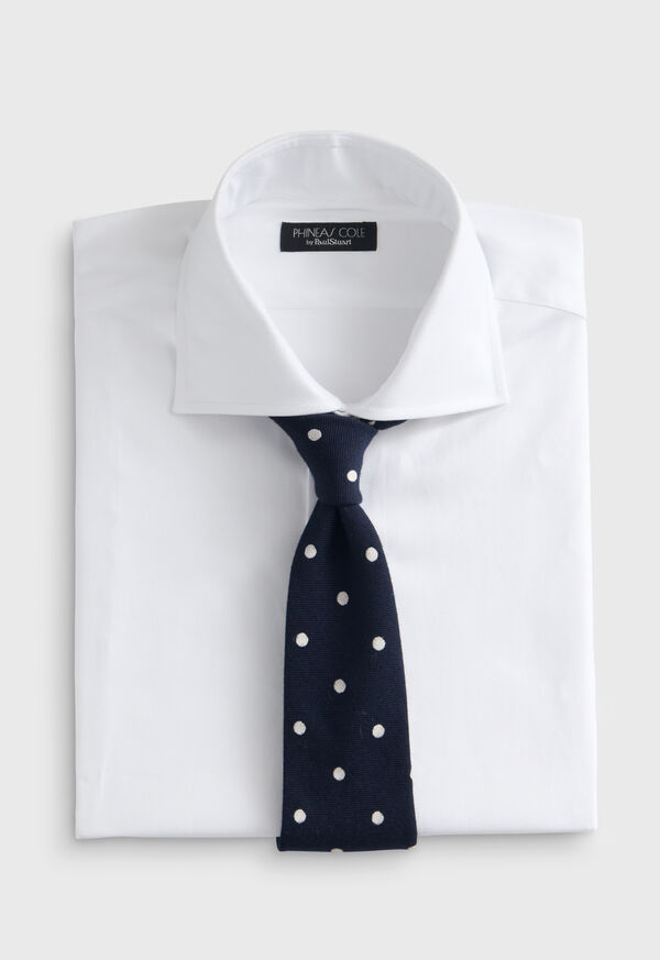 Paul Stuart Woven Silk & Wool Dot Tie, image 2