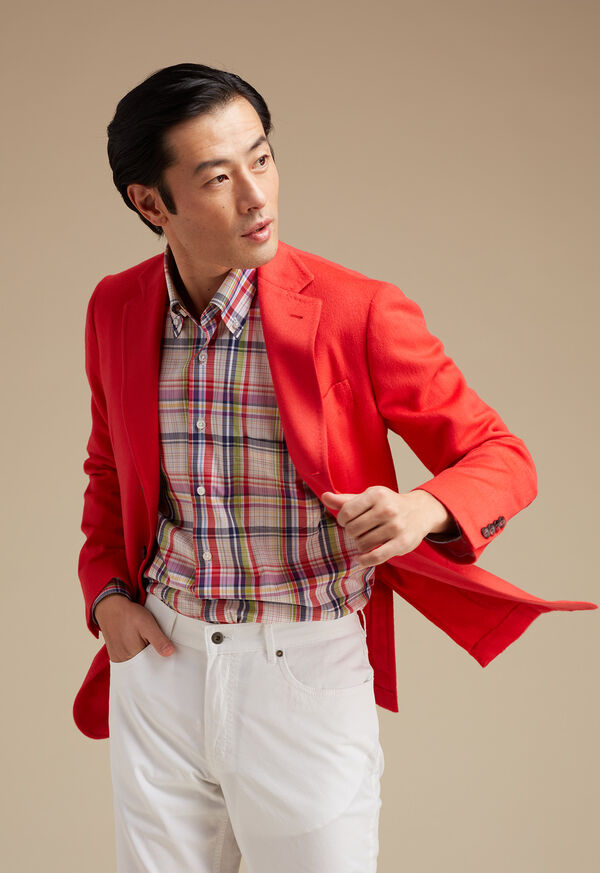 Paul Stuart Cotton Multi Color Plaid Sport Shirt, image 2