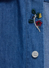Paul Stuart Denim Shirt With Hidden Floral Embroidery, thumbnail 3