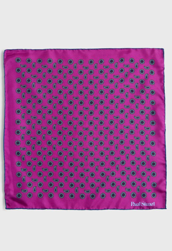 Paul Stuart Printed Silk Tossed Medallion Pocket Square, image 2