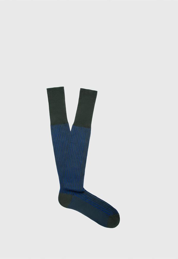 Paul Stuart Cotton Over the Calf Shadow Stripe Socks, image 1