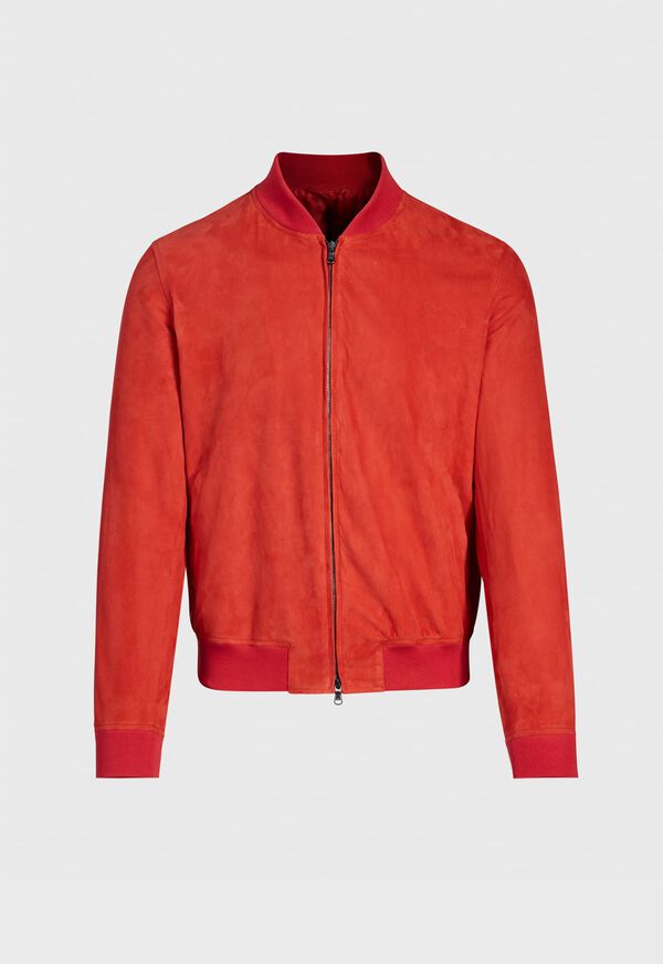 Paul Stuart Red Suede Blouson Jacket, image 1