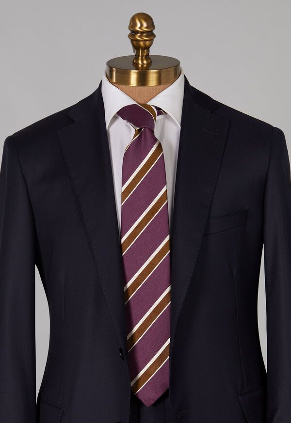 Paul Stuart Silk and Linen Stripe Tie, image 2