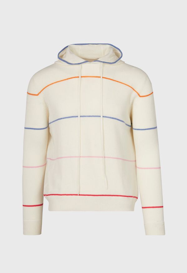 Paul Stuart Hooded Cashmere Stripe Sweatshirt