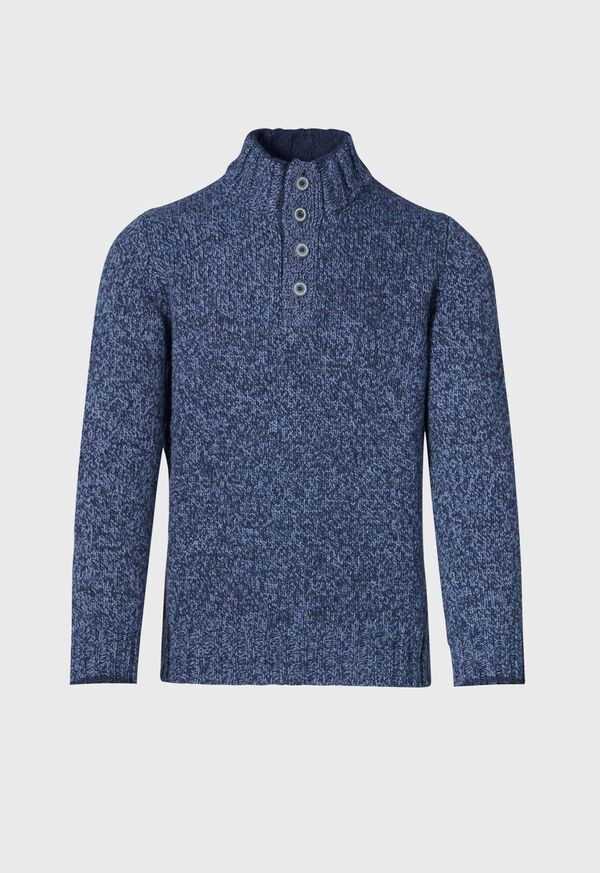 Paul Stuart Marled Button Mock Neck Sweater, image 1