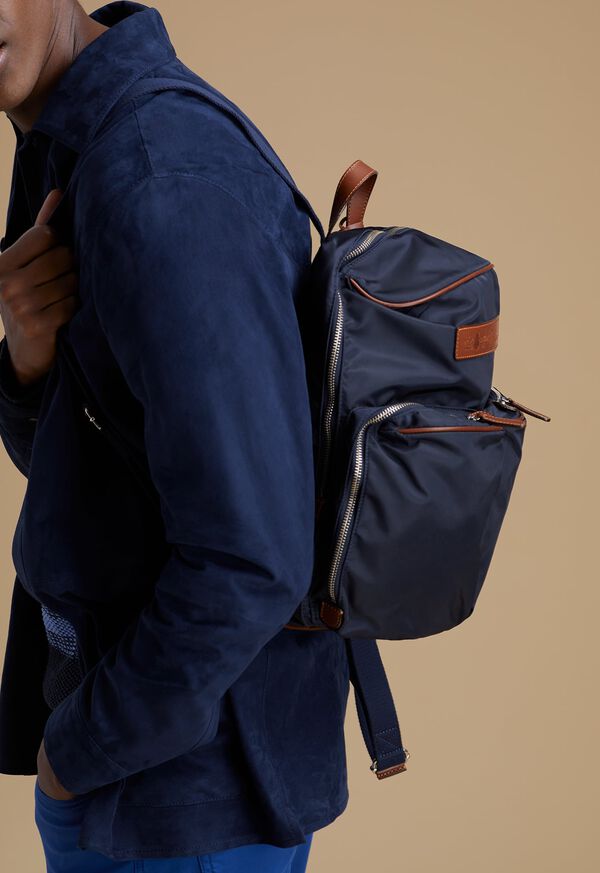 Paul Stuart Blue Stripe & Suede Jacket Detail, image 1