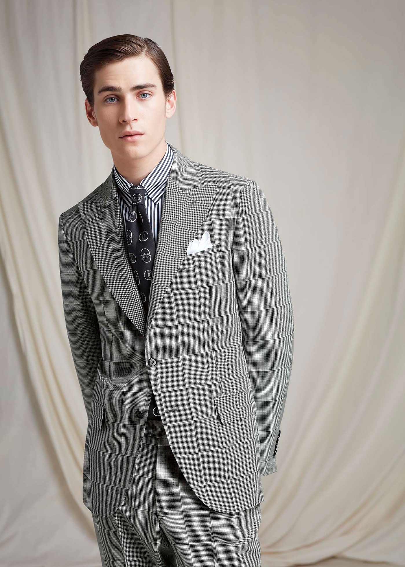 Black and white store plaid suit jacket