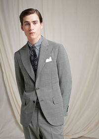 Paul Stuart Black and White Plaid Suit, thumbnail 8