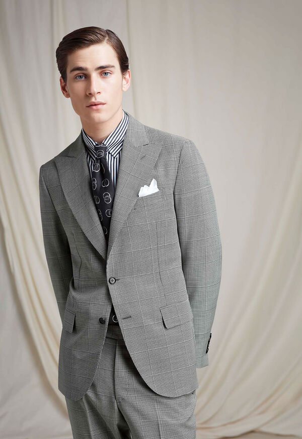Paul Stuart Black and White Plaid Suit, image 8