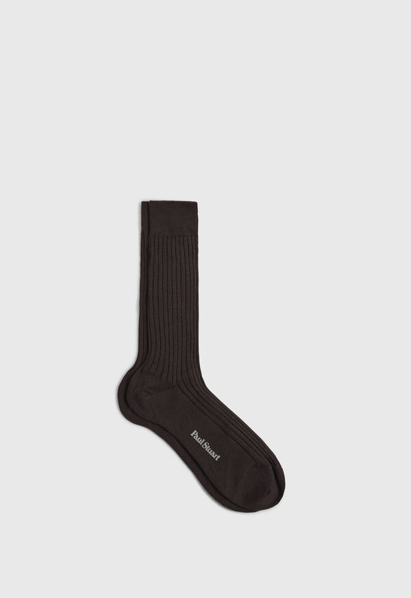 Paul Stuart Classic Merino Wool Ribbed Sock, image 1