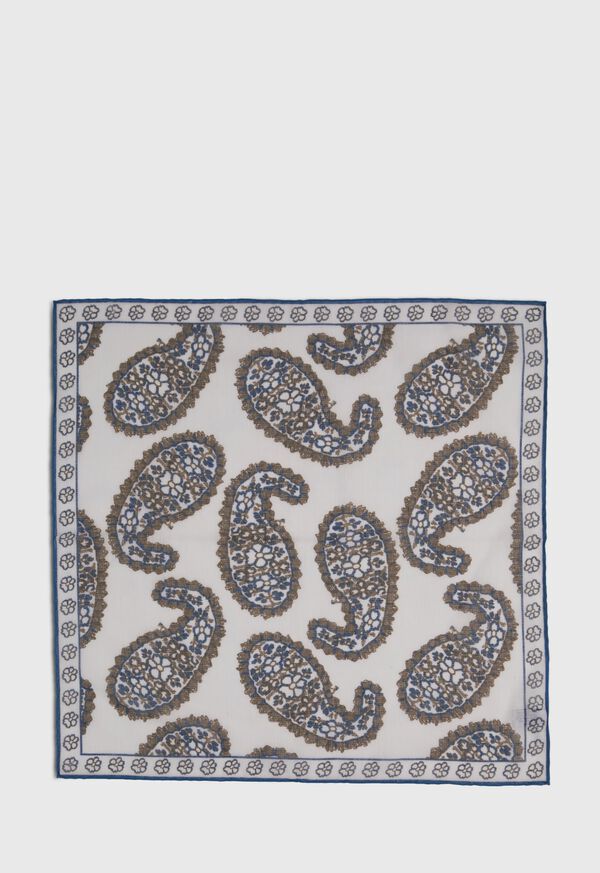 Paul Stuart Silk Blend Large Paisley Pocket Square, image 3
