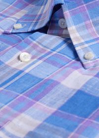Paul Stuart Linen Multicolor Plaid Sport Shirt, thumbnail 2