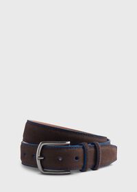 Paul Stuart Suede Belt with Contrast Stitching, thumbnail 1