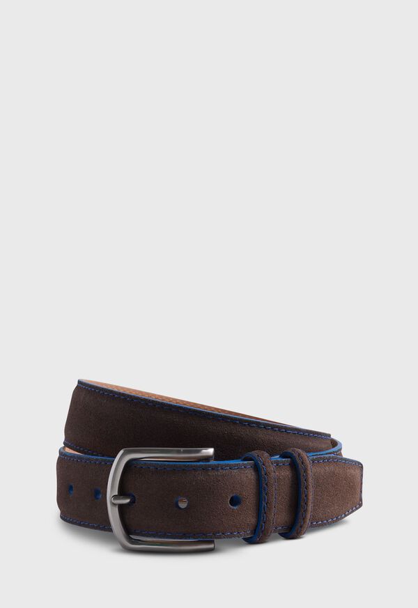 Paul Stuart Suede Belt with Contrast Stitching, image 1