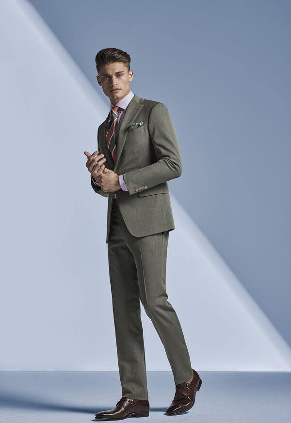 Paul Stuart Green Twill Suit, image 2