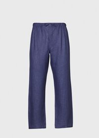 Paul Stuart Indigo Linen Pleated Front 2pc Pajama, thumbnail 3