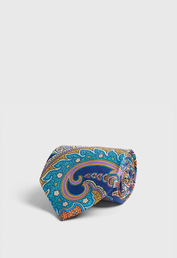 Paul Stuart Printed Silk Allover Paisley Tie, image 1