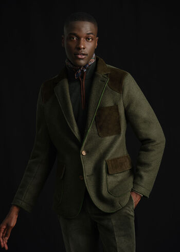 Paul Stuart Wool Jacket with Suede Details