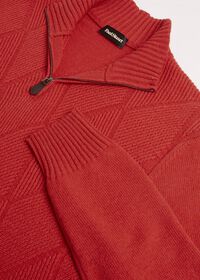 Paul Stuart Cashmere Parquet Stitch Quarter Zip Sweater, thumbnail 2