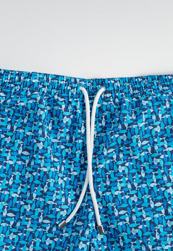 Paul Stuart Multicolor Fish Print Swim Trunk, image 2