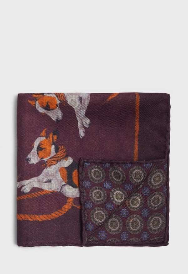 Paul Stuart Printed Dog Pocket Square, image 1
