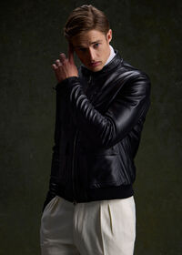 Paul Stuart Modern Leather Bomber Jacket, thumbnail 2