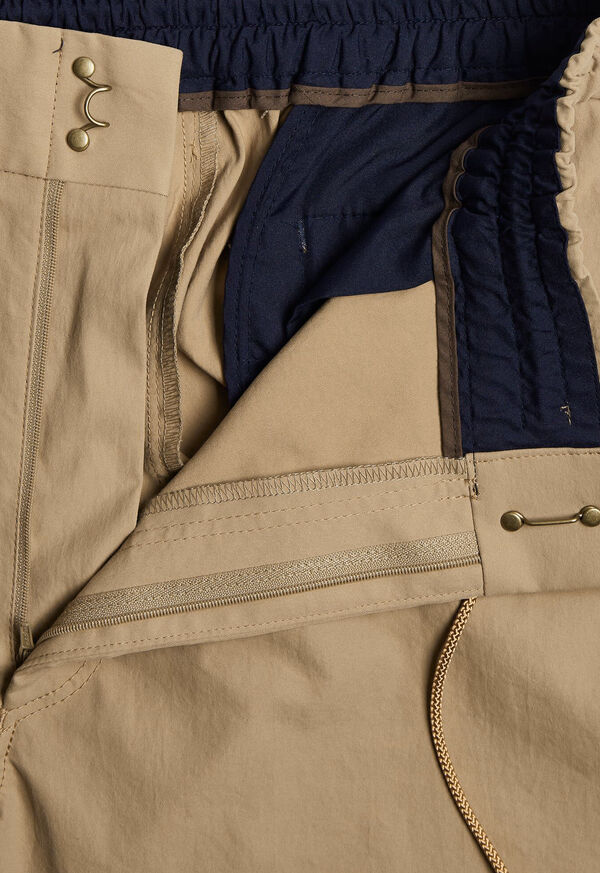 Paul Stuart Solid Khaki Drawstring Pant, image 2