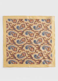 Paul Stuart Printed Silk Paisley Pocket Square, thumbnail 2