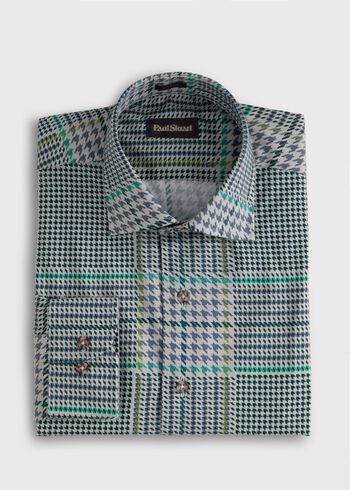 Paul Stuart Printed Plaid Sport Shirt