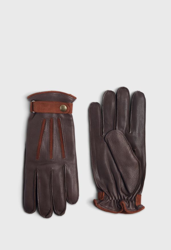 Paul Stuart Deerskin Gloves with Contrast Belt and Trim, image 1