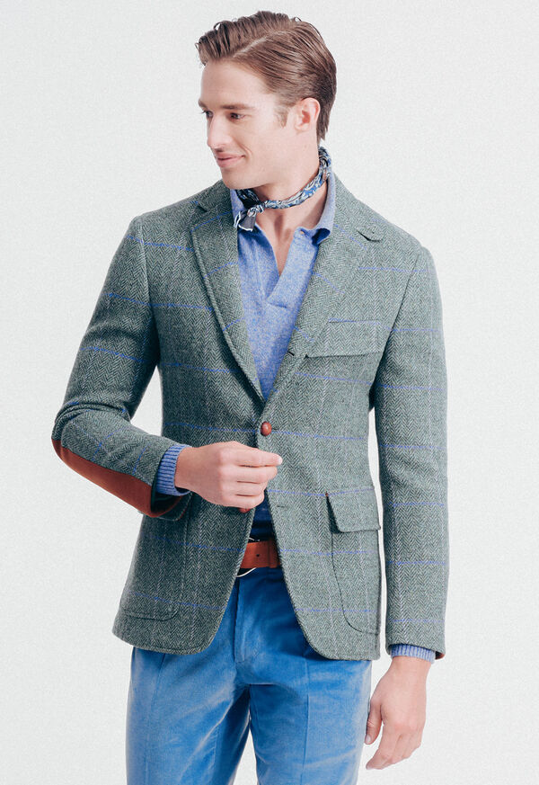 Paul Stuart Tweed Jacket with Suede, image 2
