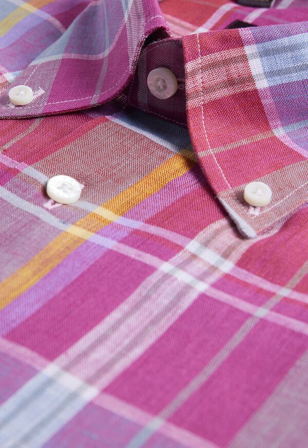 Paul Stuart Oversized Plaid Linen Sport Shirt, image 2