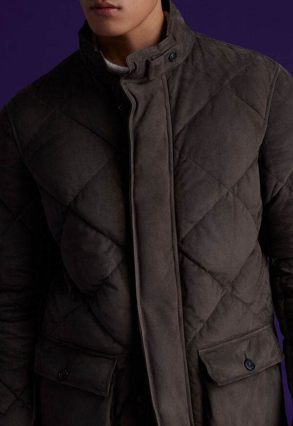 Paul Stuart Suede Diamond Quilt Down Jacket, image 7