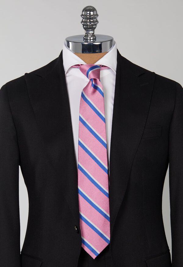 Paul Stuart Silk Regimental Stripe Skinny Tie, image 4