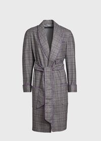 Paul Stuart Grey Plaid Wool Robe, thumbnail 1