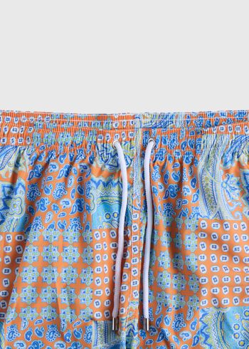 Paul Stuart Patchwork Print Swim Trunk