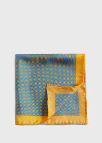 Paul Stuart Silk Twill Micro Medallion Pocket Square, thumbnail 1