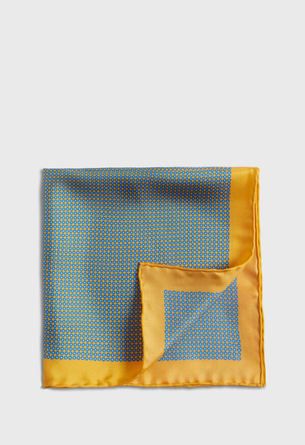 Paul Stuart Silk Twill Micro Medallion Pocket Square, image 1