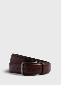 Paul Stuart Hand-painted Leather Belt with Gunmetal Buckle, thumbnail 1