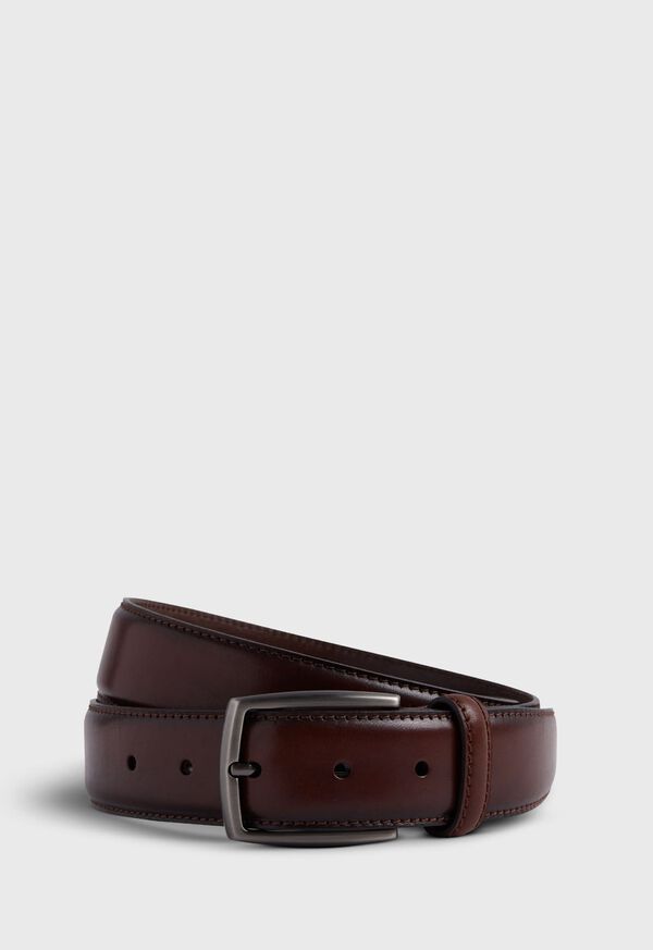 Paul Stuart Hand-painted Leather Belt with Gunmetal Buckle, image 1