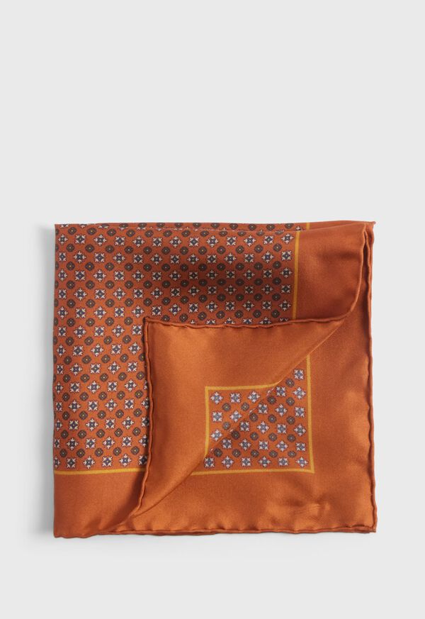 Paul Stuart Silk Floral Medallion Pocket Square, image 1
