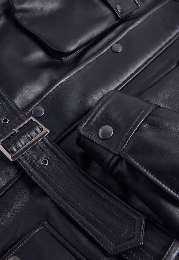 Paul Stuart Black Nappa Leather Field Jacket, image 3