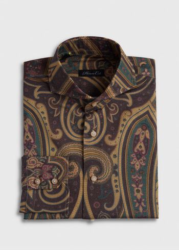 Paul Stuart Printed Paisley Brushed Cotton Sport shirt