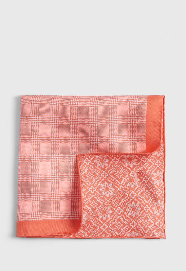Paul Stuart Reversible Silk Plaid Pocket Square, image 1
