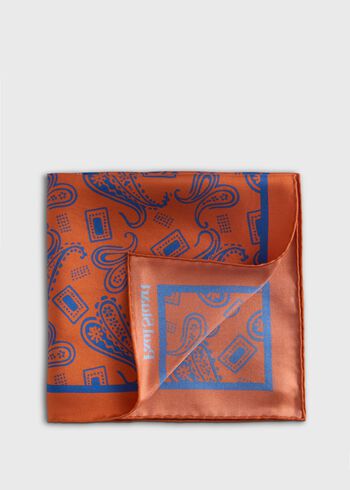 Paul Stuart Graphic Paisley Print Pocket Square