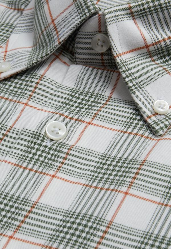 Paul Stuart Plaid Flannel on Cream Ground Sport Shirt, image 2