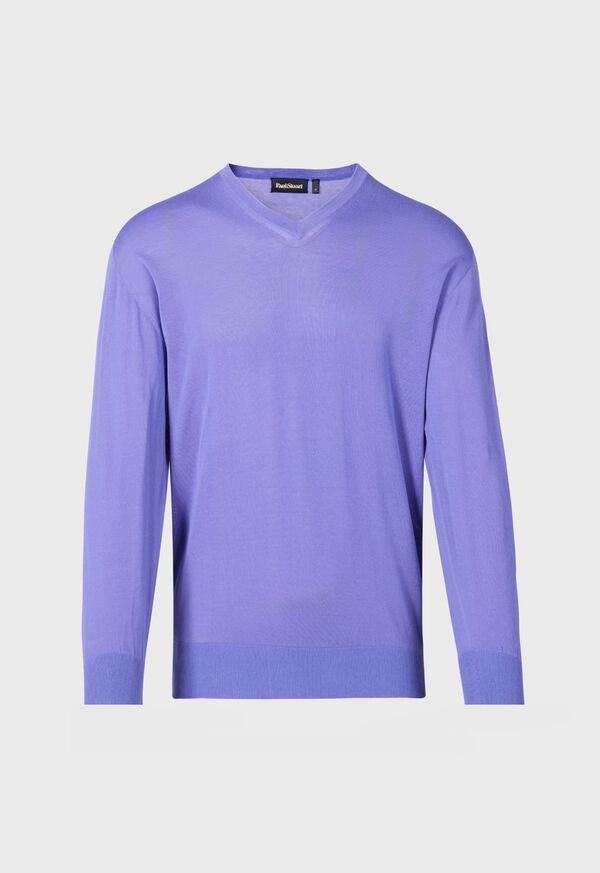 Paul Stuart Fine Gauge Cotton V-Neck Sweater, image 1